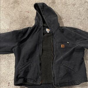 Carhartt Black Hooded Sherpa-Lined Jacket